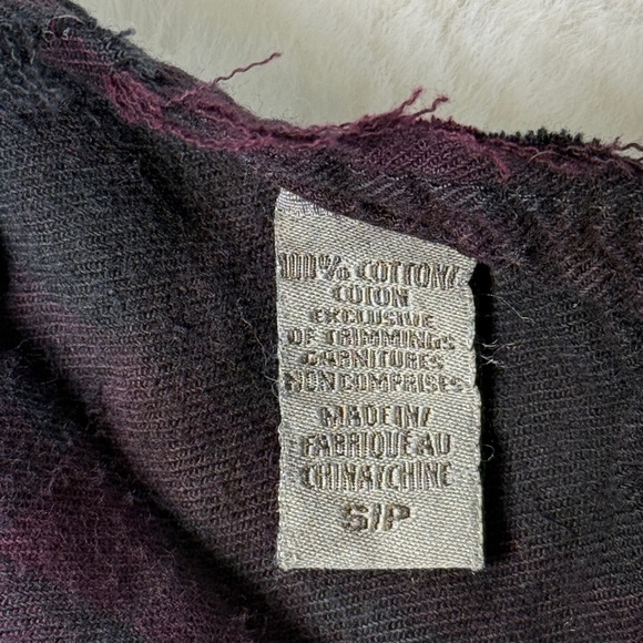 RILEY 1880‎ Crop Plaid Flannel Snap Up Shirt XS/S Bling Purple Western Grunge - Picture 16 of 17